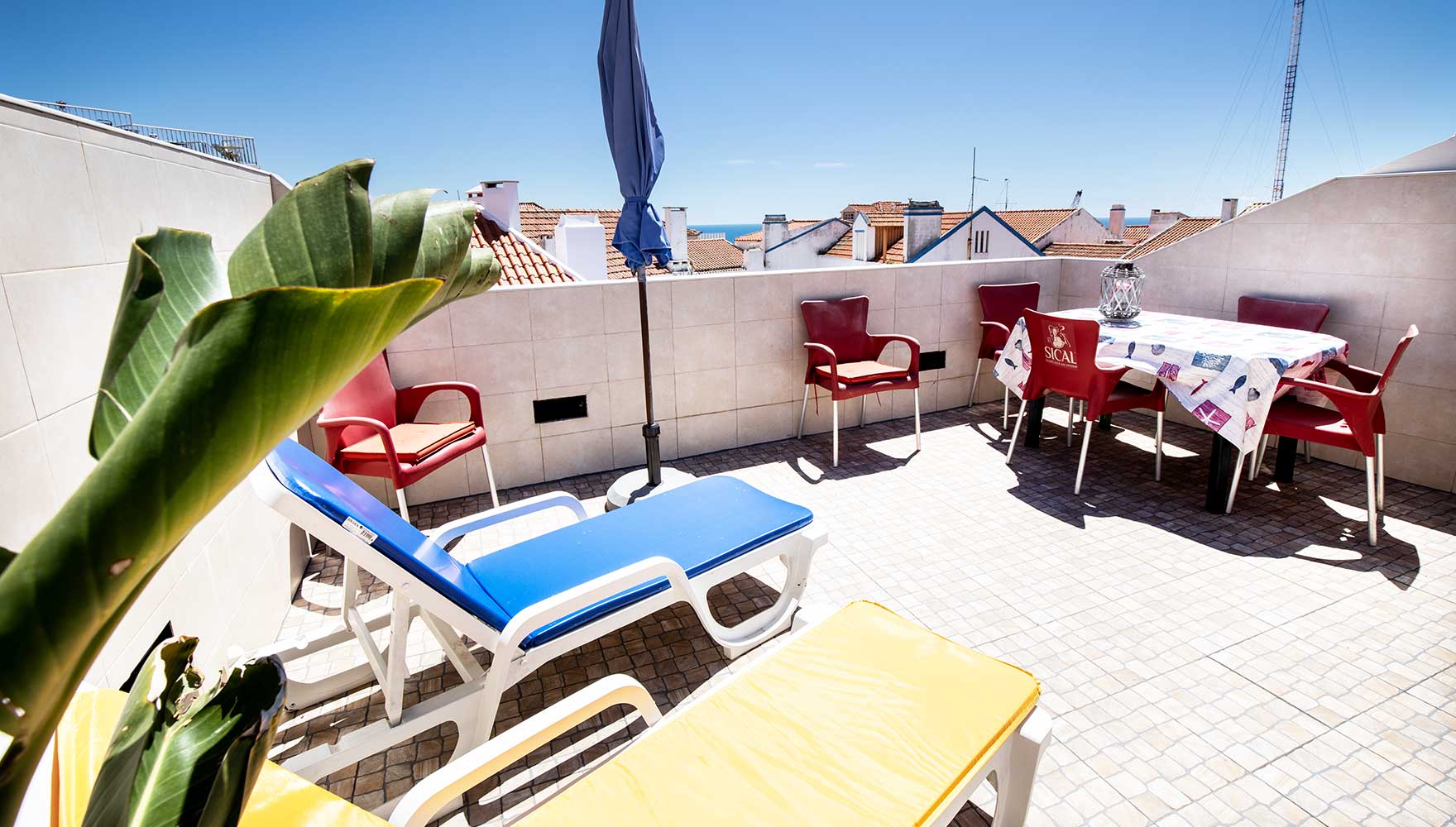 terraço com vista para o mar